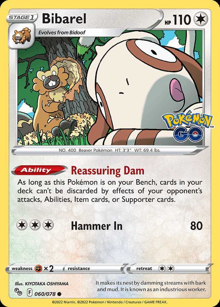060/078 REVERSE HOLO Bibarel - Pokémon GO
