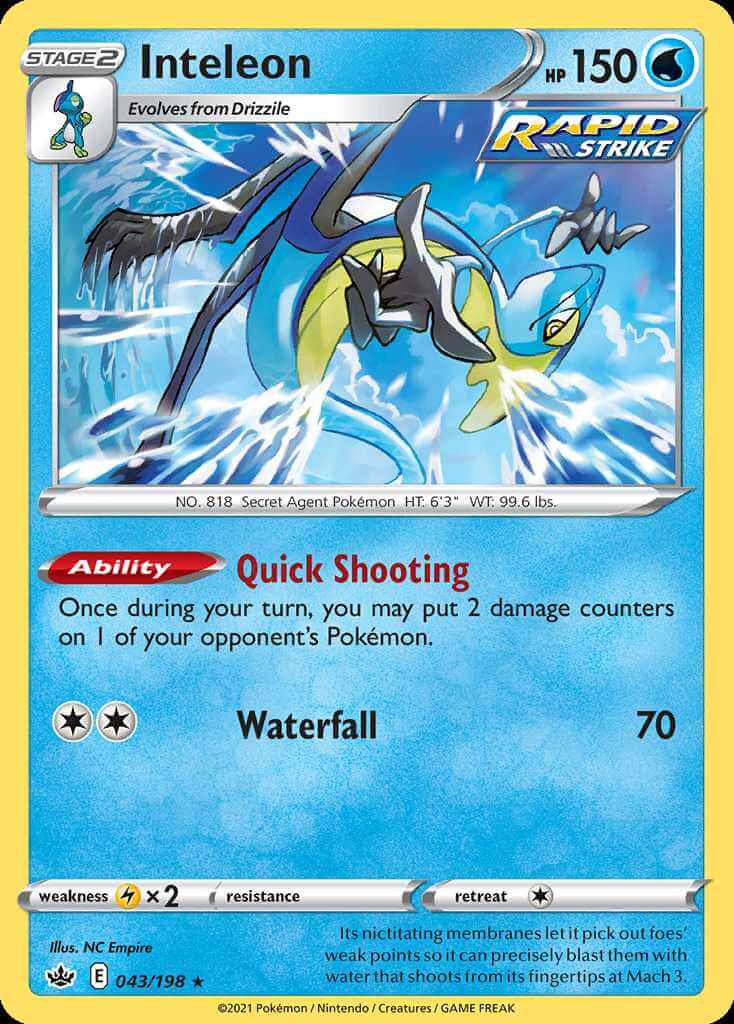 043/198 HOLO Inteleon - Chilling Reign