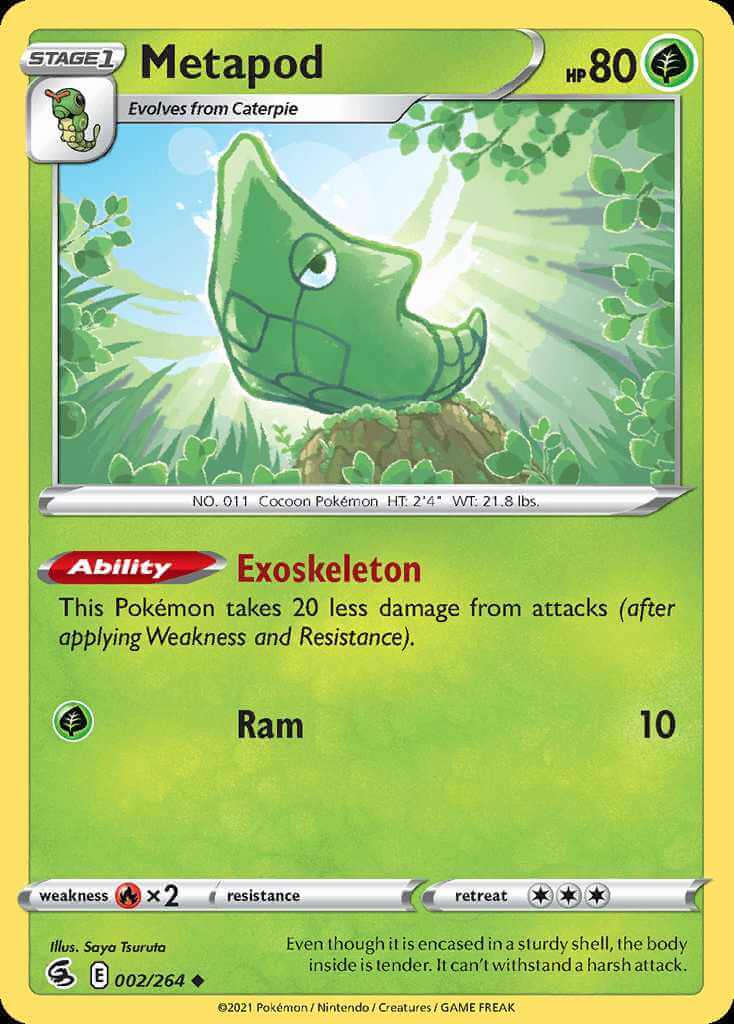 002/264 REVERSE HOLO Metapod - Fusion Strike