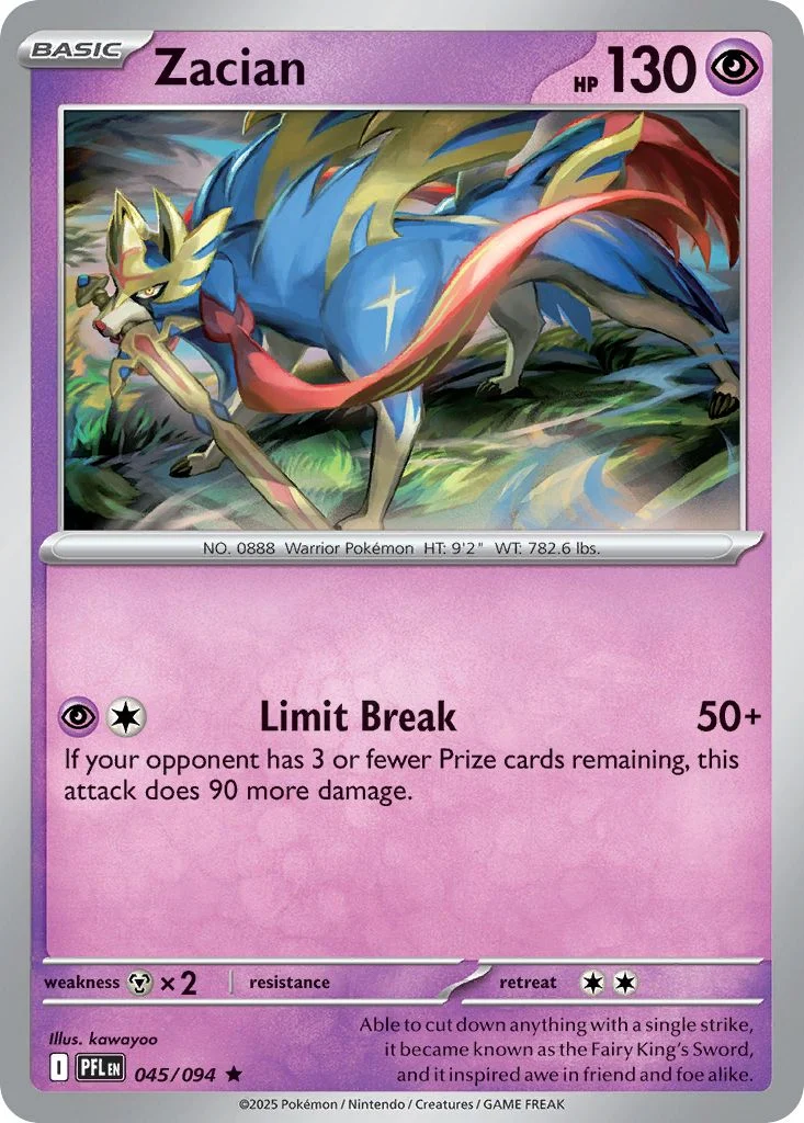 045/094 REVERSE HOLO Zacian - Phantasmal Flames