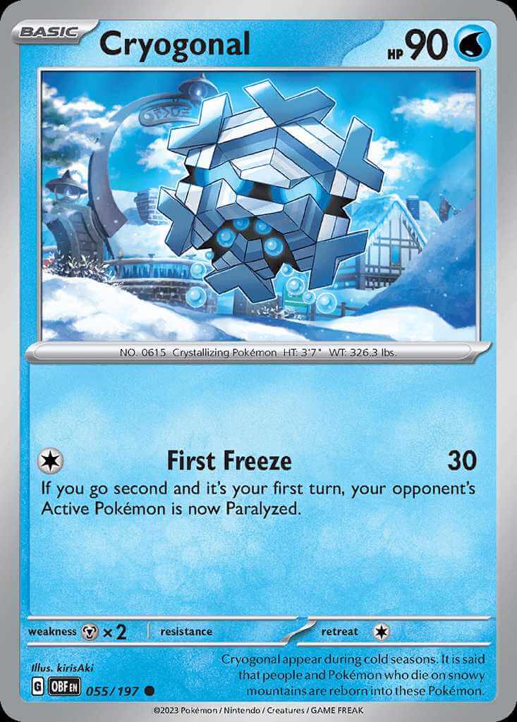 055/197 REVERSE HOLO Cryogonal - Obsidian Flames