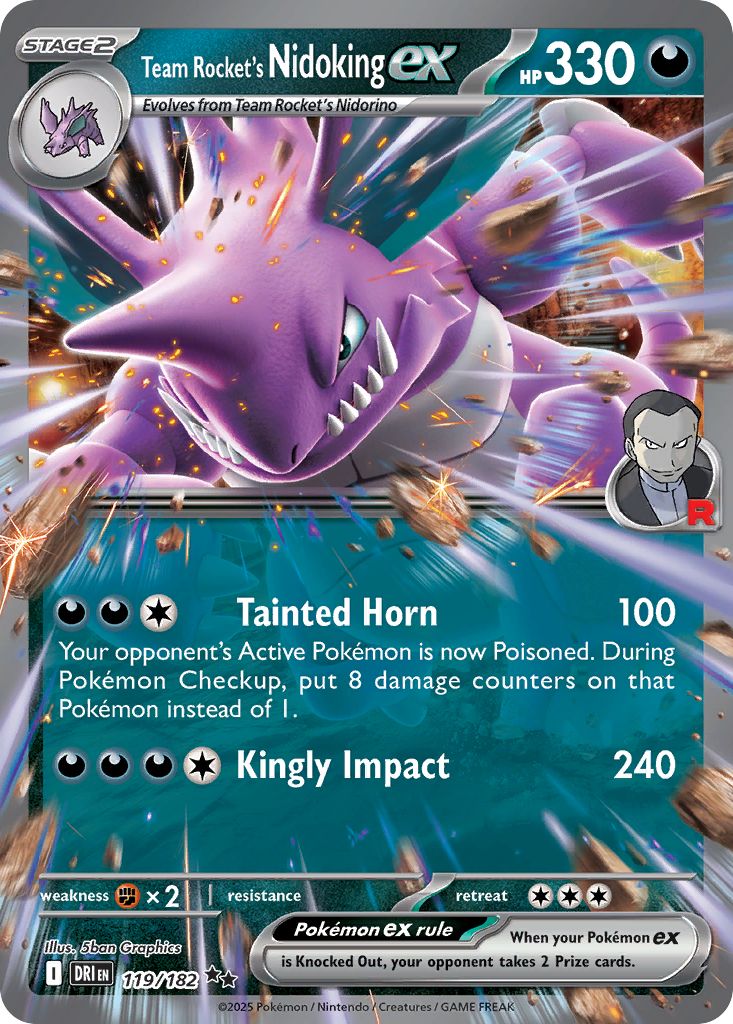 119/182 Team Rocket's Nidoking ex - Destined Rivals