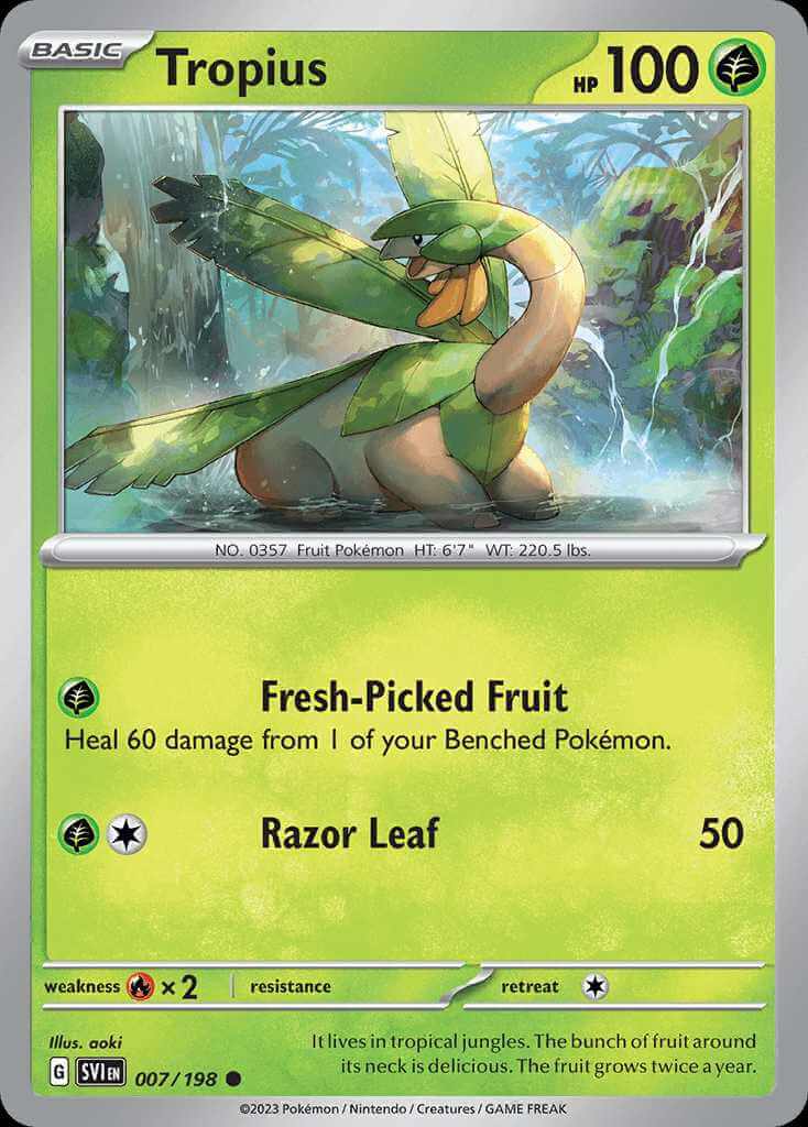 007/198 REVERSE HOLO Tropius - Scarlet and Violet