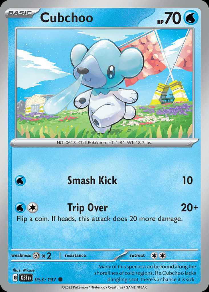 053/197 REVERSE HOLO Cubchoo - Obsidian Flames
