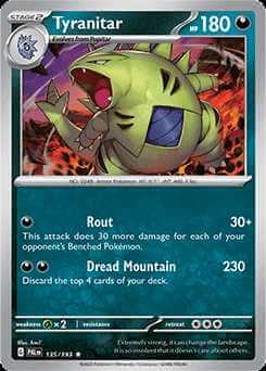 135/193 REVERSE HOLO Tyranitar - Paldea Evolved
