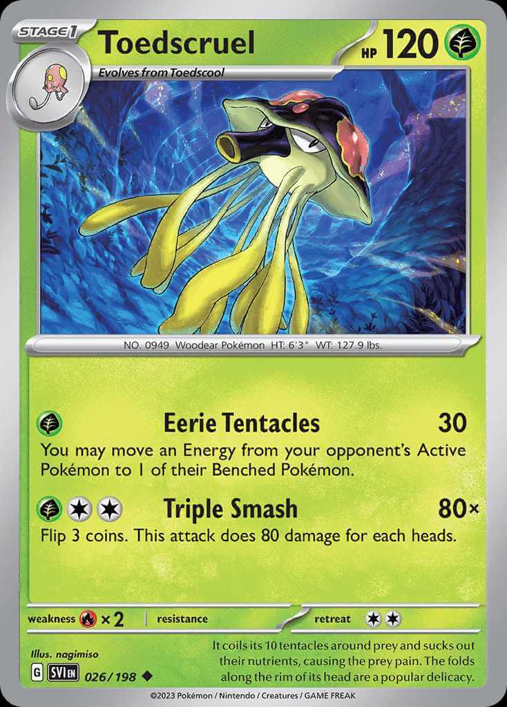 026/198 REVERSE HOLO Toedscruel - Scarlet and Violet