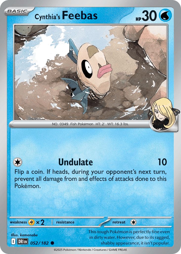 052/182 REVERSE HOLO Cynthia's Feebas - Destined Rivals