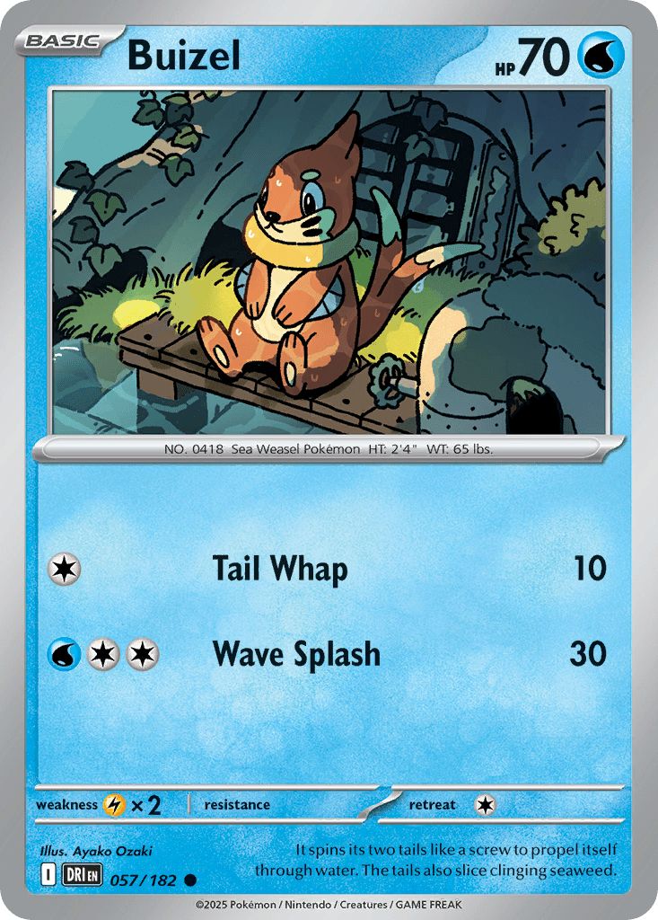 057/182 REVERSE HOLO Buizel - Destined Rivals