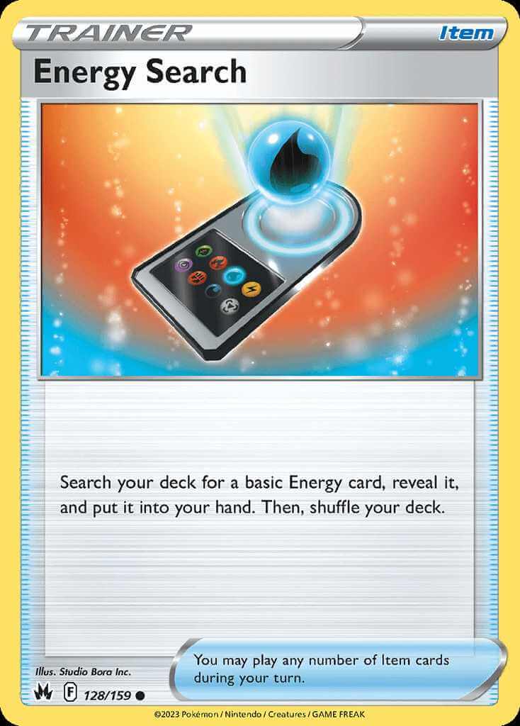 128/159 REVERSE HOLO Energy Search - Crown Zenith