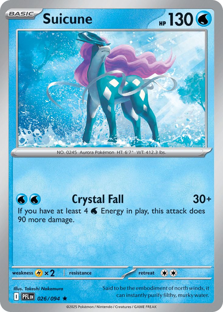026/094 REVERSE HOLO Suicune - Phantasmal Flames