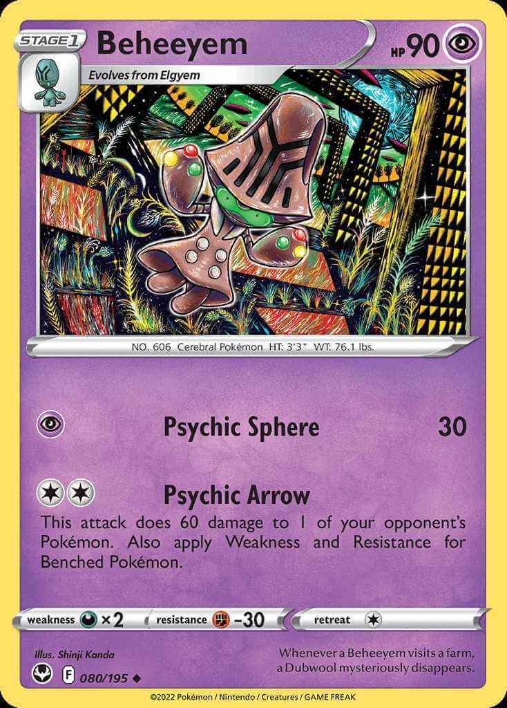 080/195 REVERSE HOLO Beheeyem - Silver Tempest
