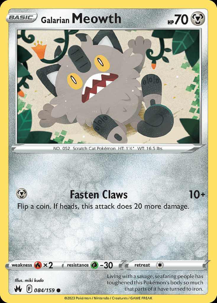084/159 Galarian Meowth - Crown Zenith