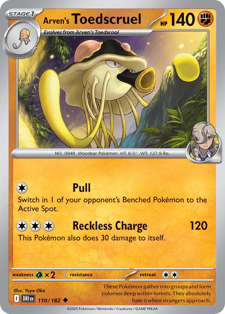 110/182 REVERSE HOLO Arven's Toedscruel - Destined Rivals