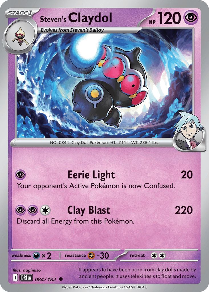 084/182 REVERSE HOLO Steven's Claydol - Destined Rivals