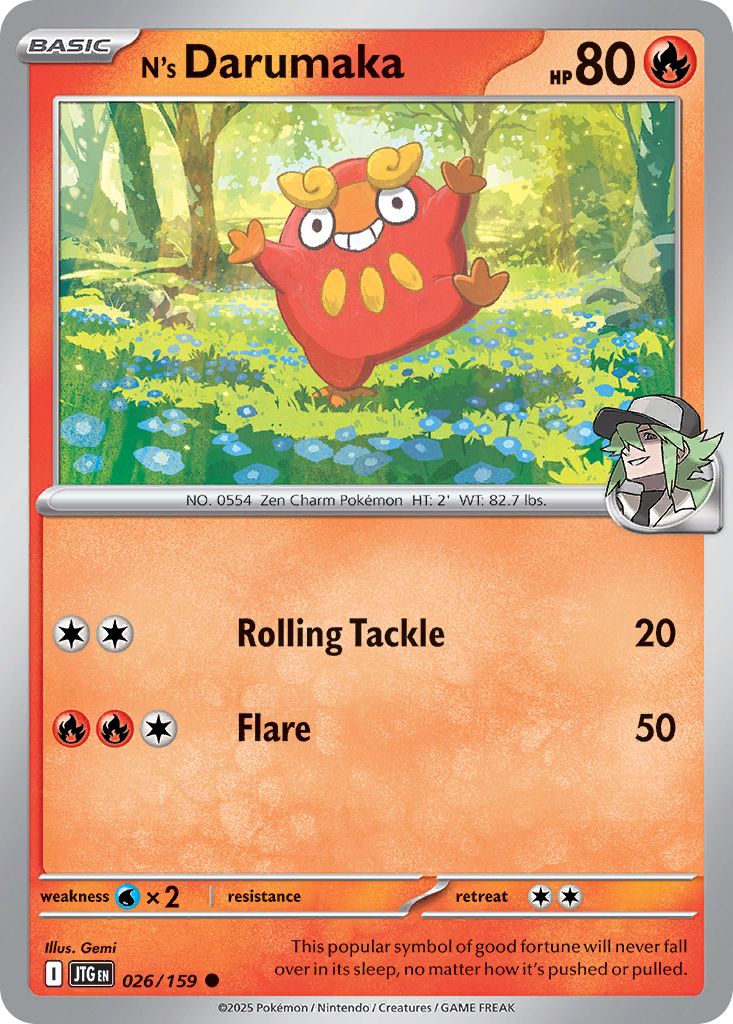 026/159 REVERSE HOLO N's Darumaka - Journey Together