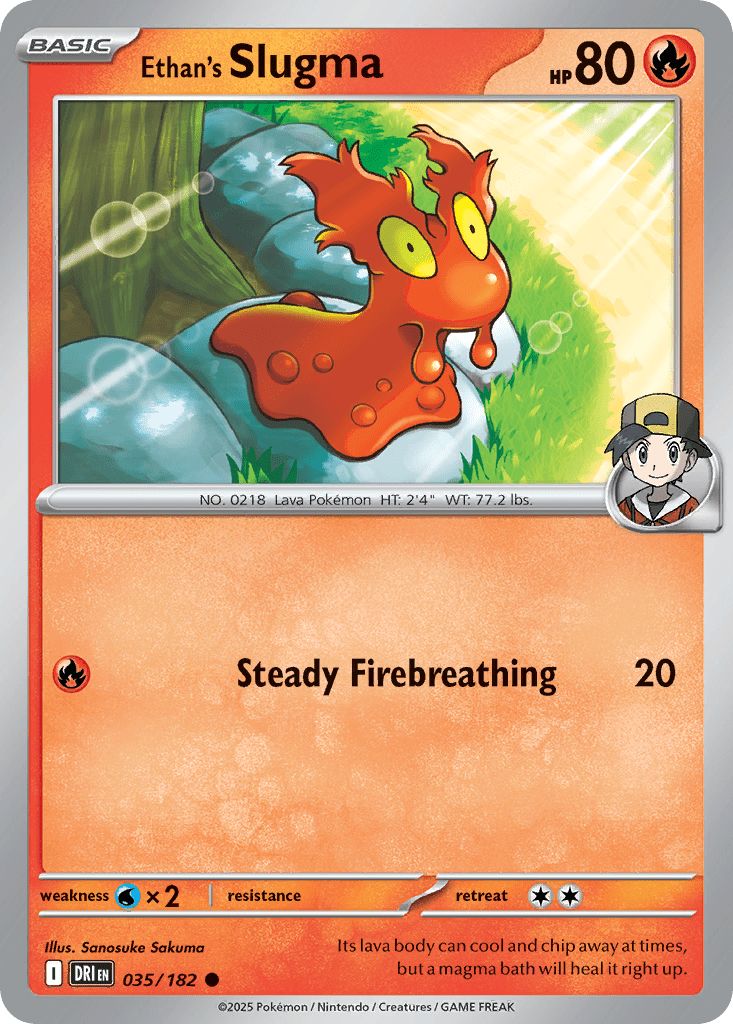 035/182 REVERSE HOLO Ethan's Slugma - Destined Rivals