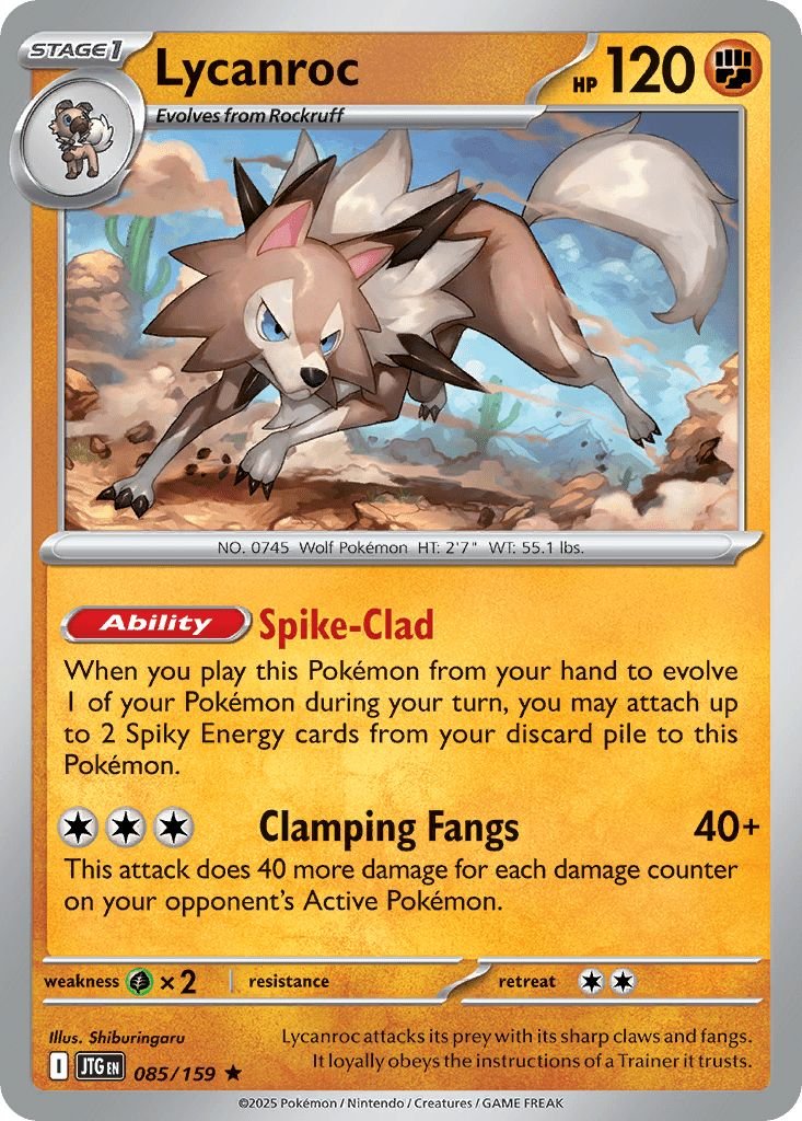 085/159 REVERSE HOLO Lycanroc - Journey Together