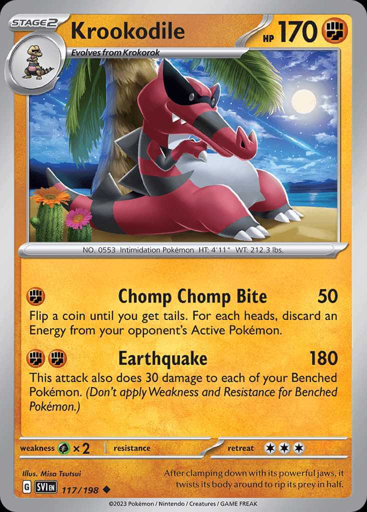 117/198 REVERSE HOLO Krookodile - Scarlet and Violet
