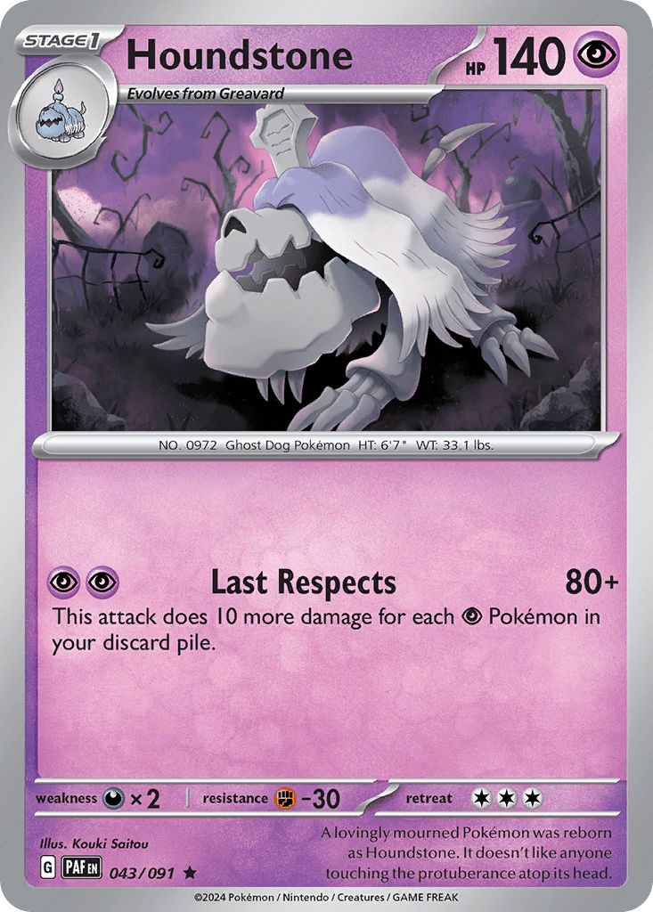 043/091 HOLO Houndstone - Paldean Fates
