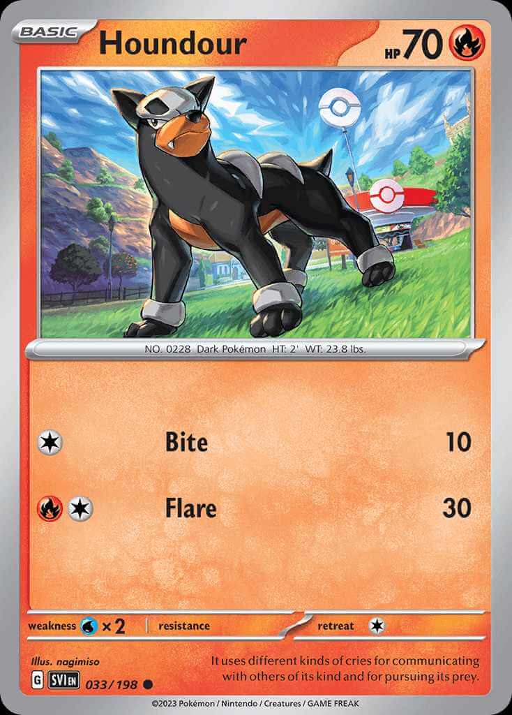 033/198 REVERSE HOLO Houndour - Scarlet and Violet