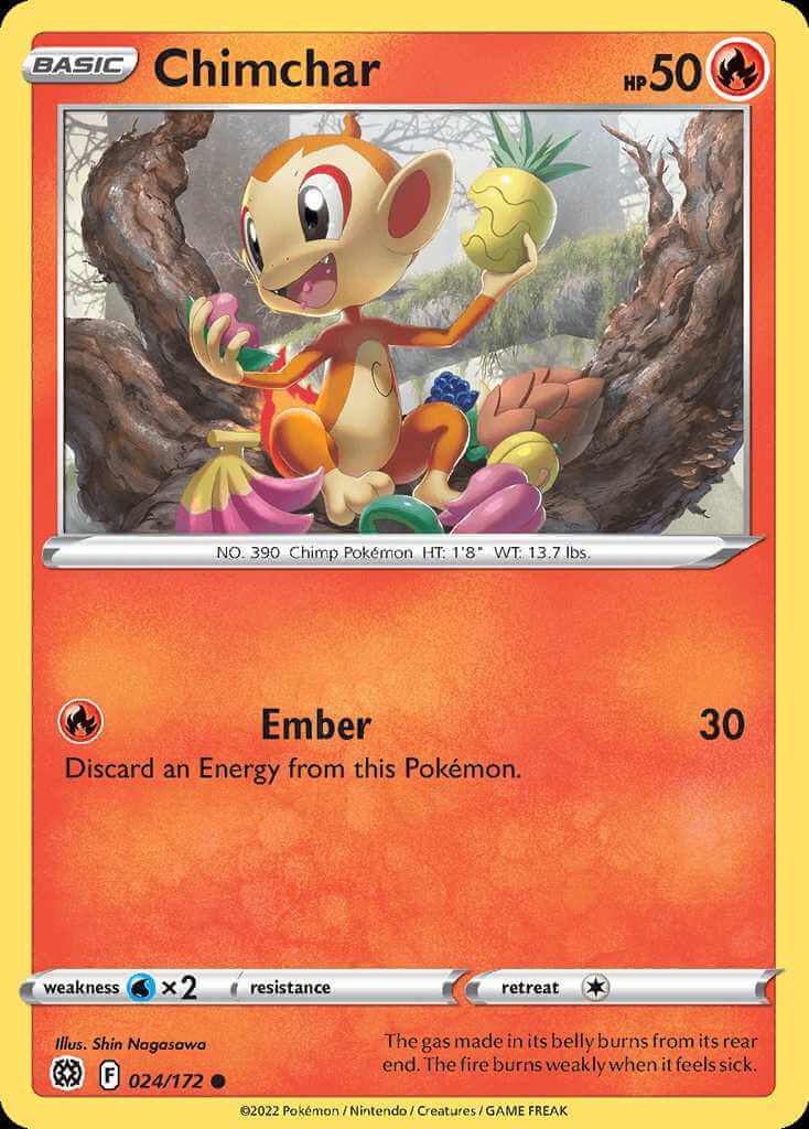 024/172 REVERSE HOLO Chimchar - Brilliant Stars