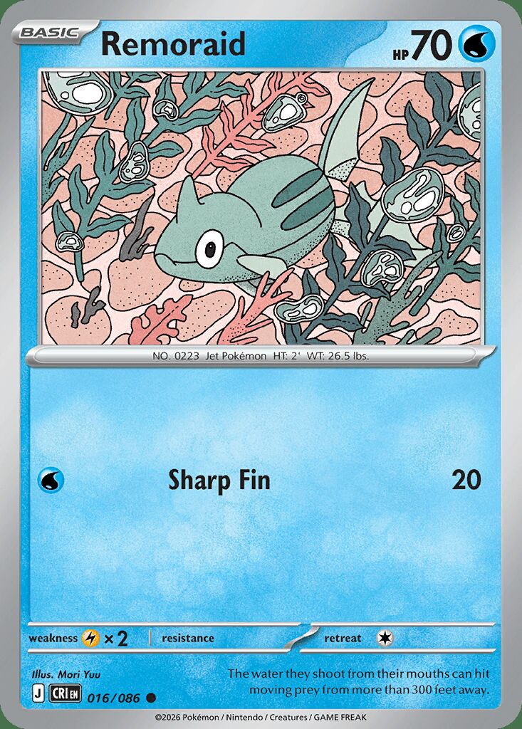 016/086 REVERSE HOLO Remoraid - Chaos Rising