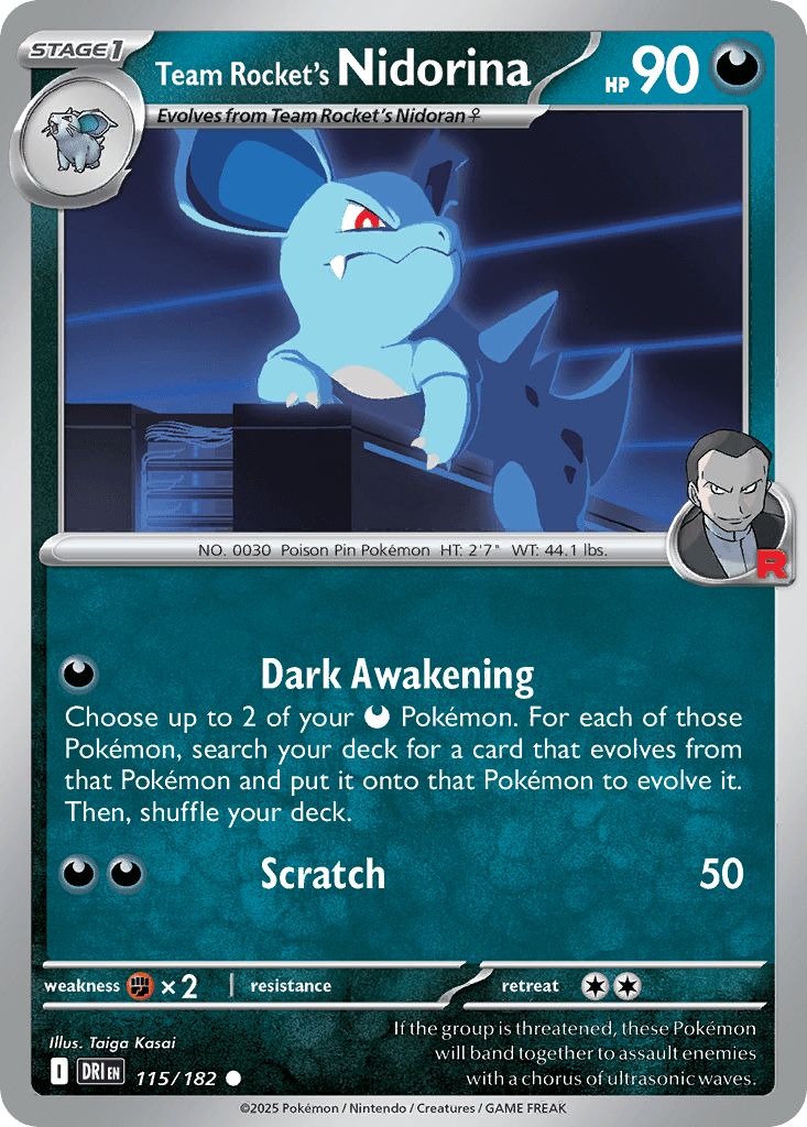 115/182 Team Rocket's Nidorina - Destined Rivals