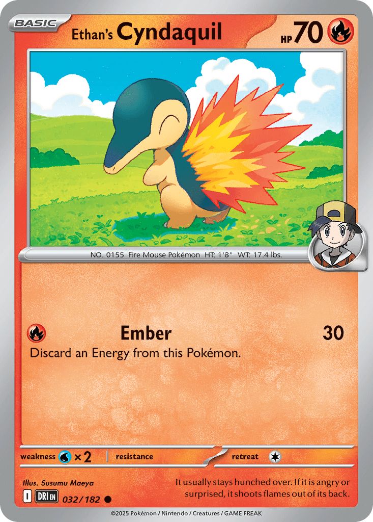 032/182 REVERSE HOLO Ethan's Cyndaquil - Destined Rivals