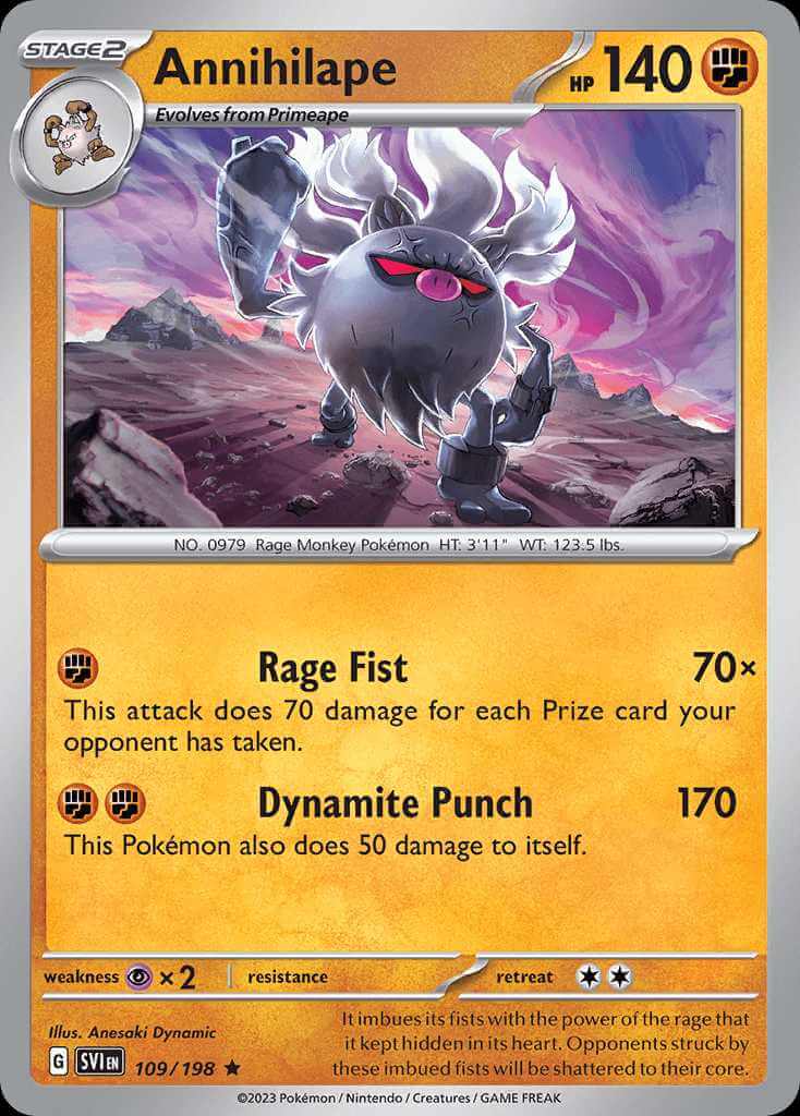 109/198 REVERSE HOLO Annihilape - Scarlet and Violet