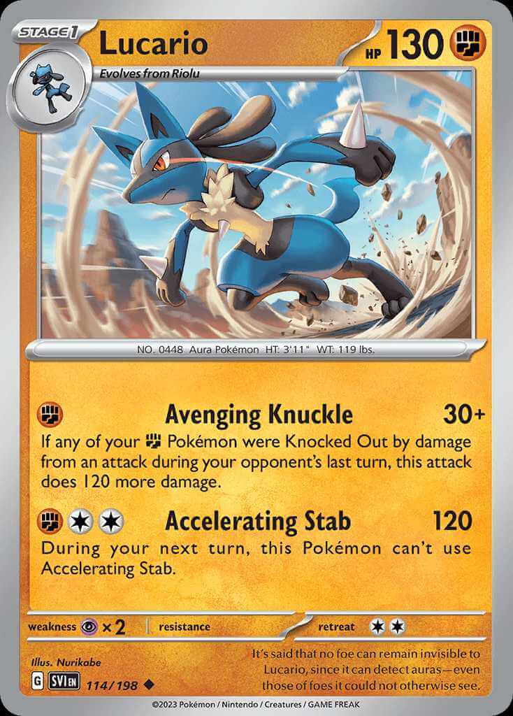 114/198 Lucario - Scarlet and Violet