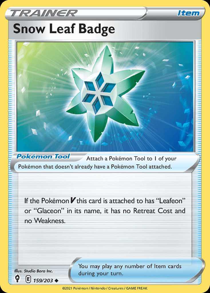 159/203 Snow Leaf Badge - Evolving Skies