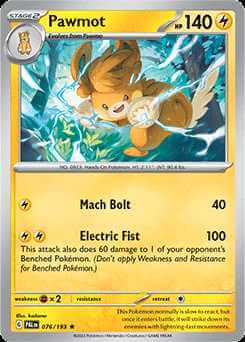 076/193 REVERSE HOLO Pawmot - Paldea Evolved