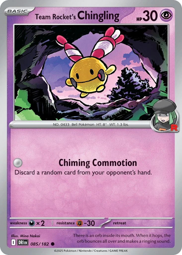 085/182 REVERSE HOLO Team Rocket's Chingling - Destined Rivals