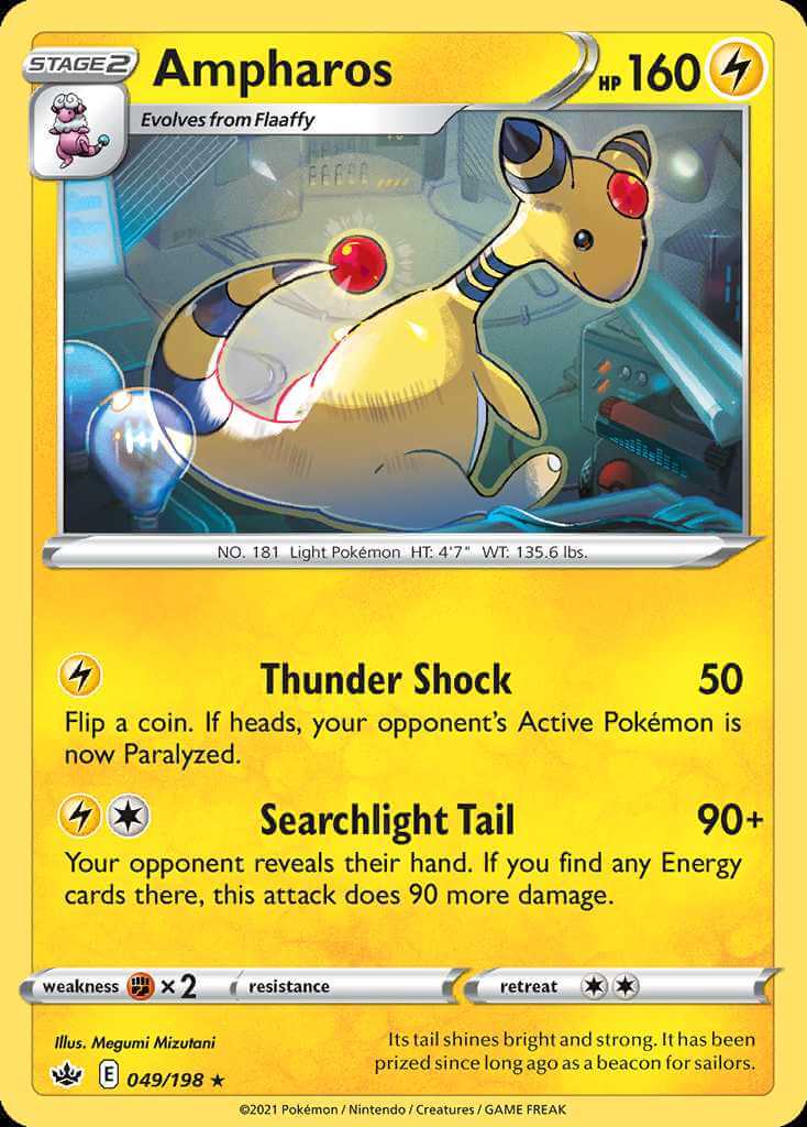 049/198 REVERSE HOLO Ampharos - Chilling Reign
