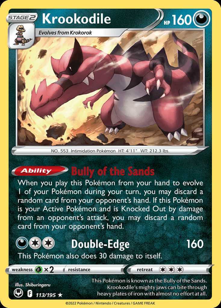 113/195 HOLO Krookodile - Silver Tempest