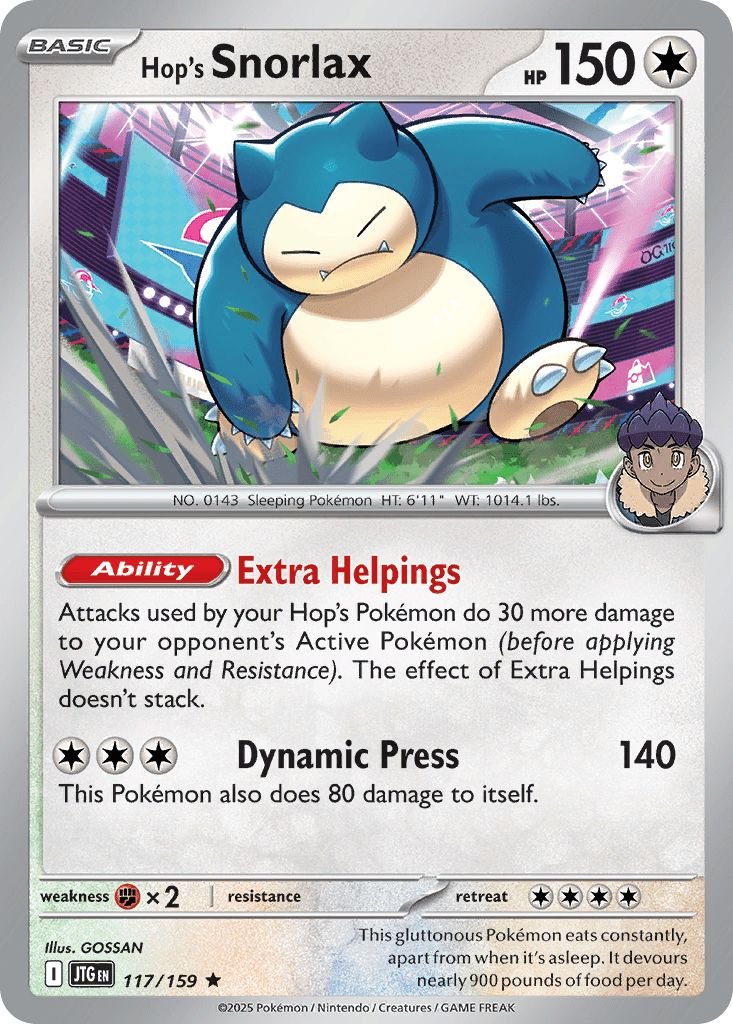 117/159 HOLO Hop's Snorlax - Journey Together