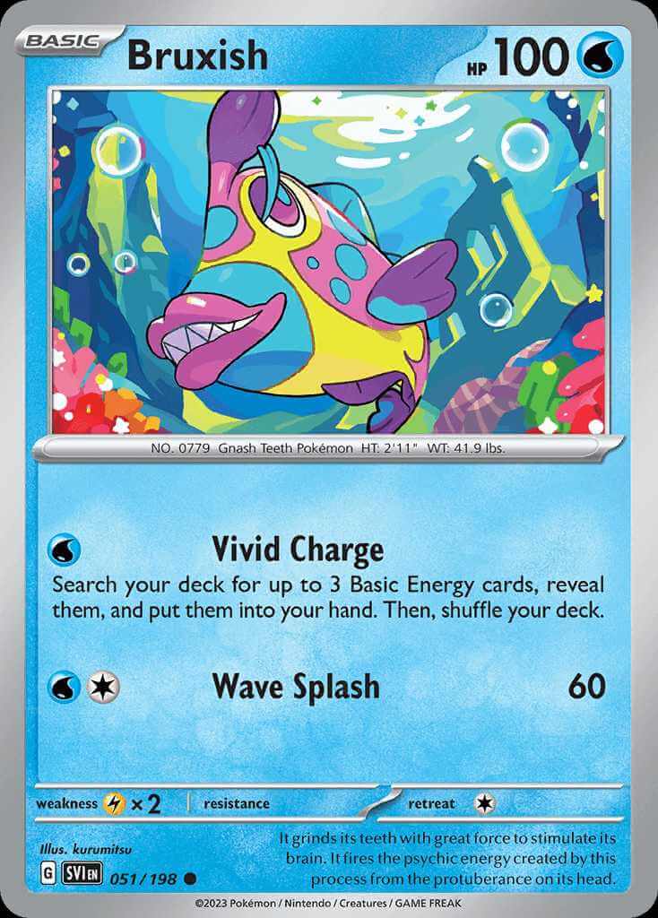051/198 REVERSE HOLO Bruxish - Scarlet and Violet