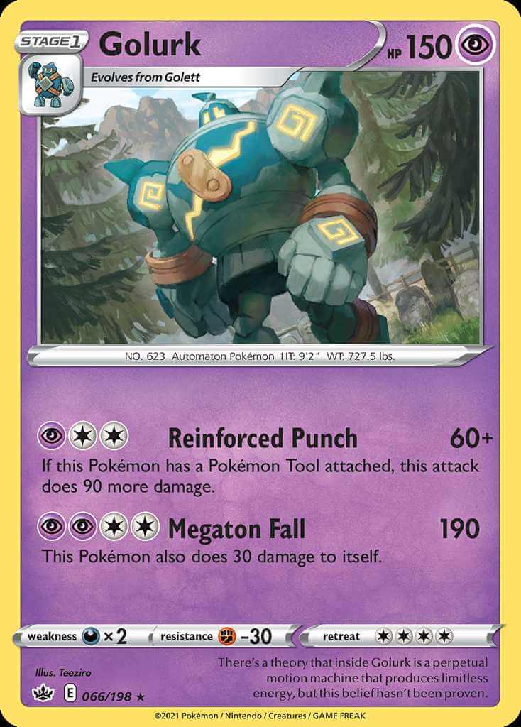 066/198 REVERSE HOLO Golurk - Chilling Reign