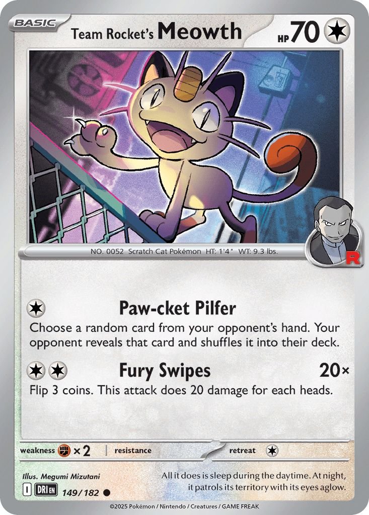 149/182 Team Rocket's Meowth - Destined Rivals