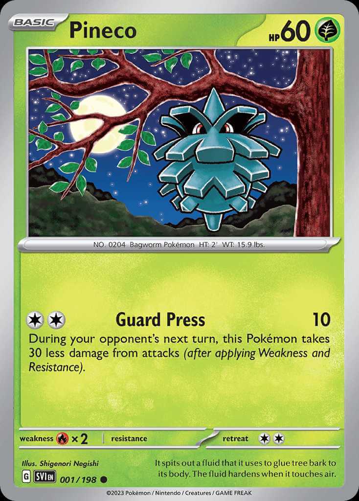 001/198 REVERSE HOLO Pineco - Scarlet and Violet