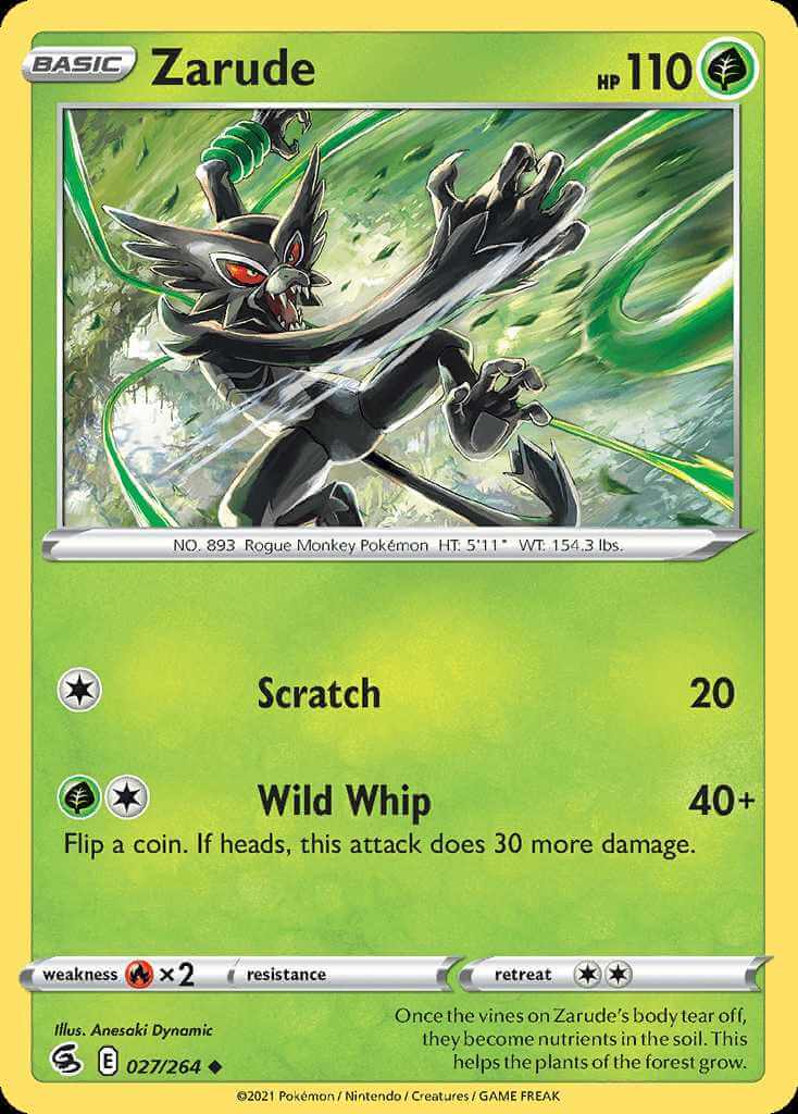 027/264 REVERSE HOLO Zarude - Fusion Strike