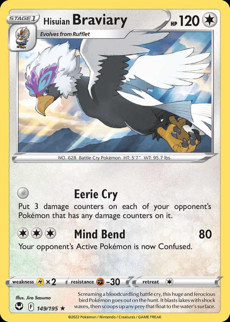 149/195 REVERSE HOLO Hisuian Braviary - Silver Tempest
