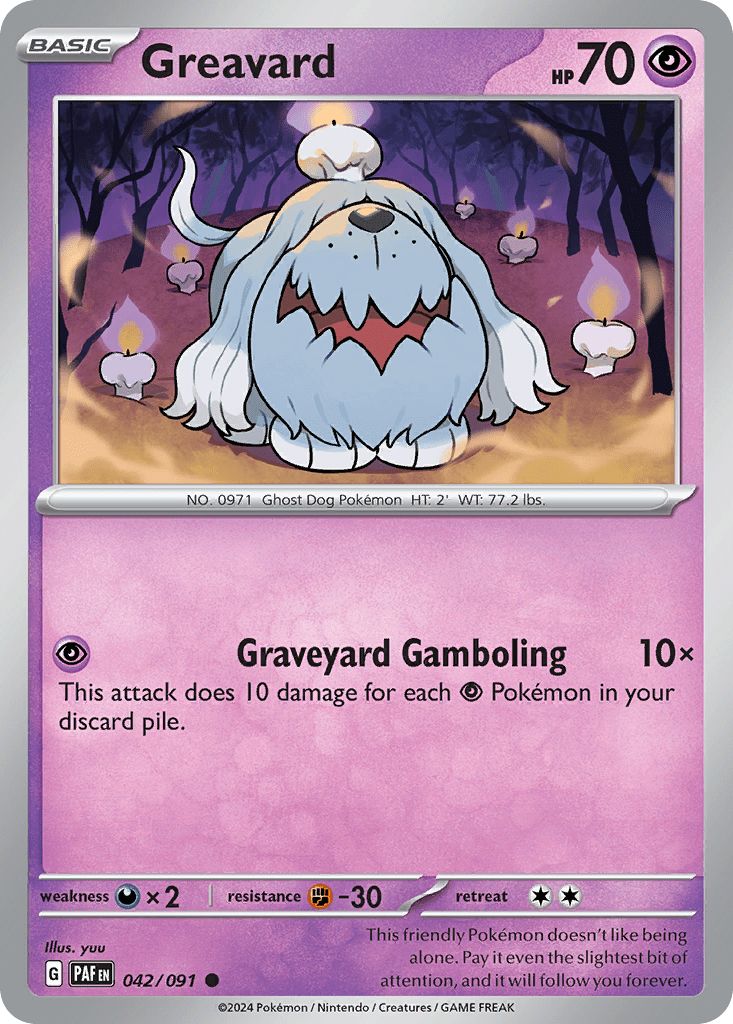 042/091 REVERSE HOLO Greavard - Paldean Fates