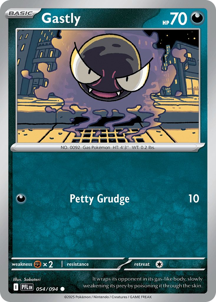 054/094 REVERSE HOLO Gastly - Phantasmal Flames
