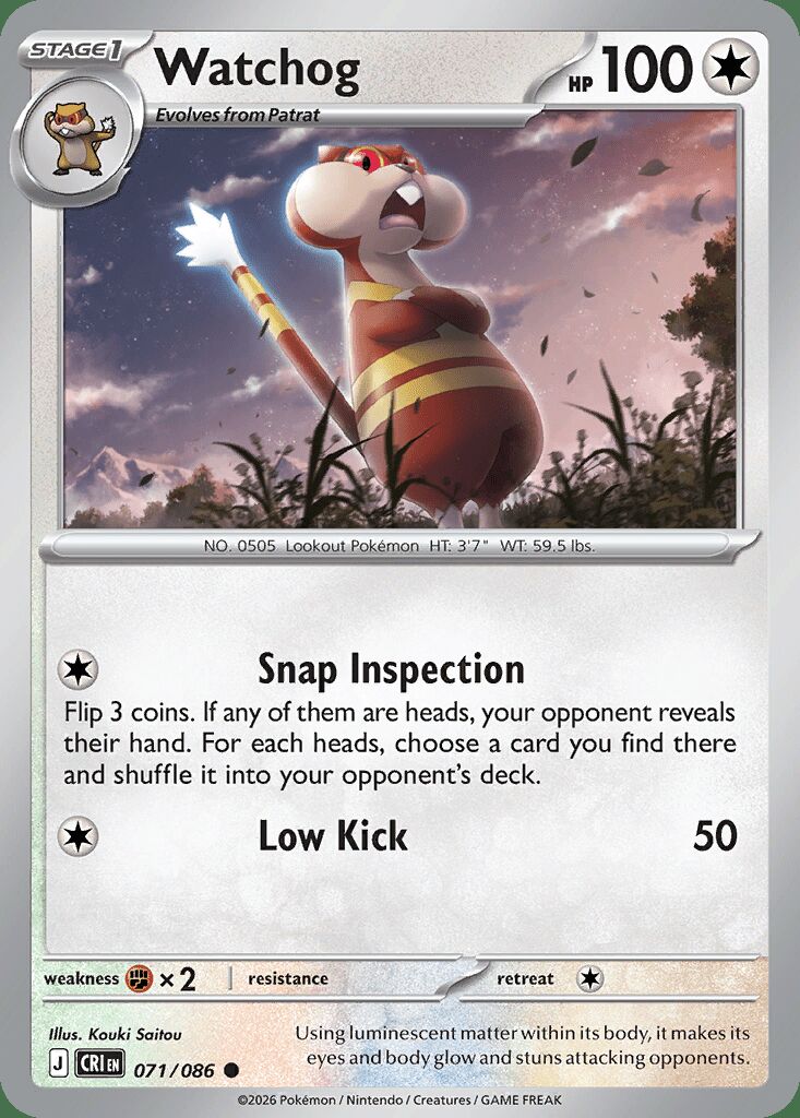 071/086 REVERSE HOLO Watchog - Chaos Rising
