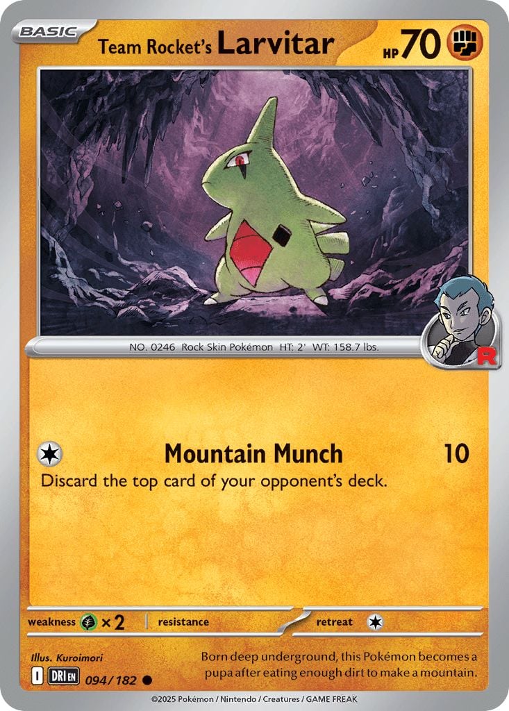094/182 REVERSE HOLO Team Rocket's Larvitar - Destined Rivals