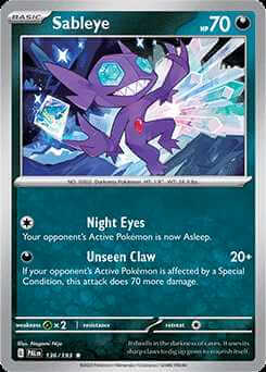 136/193 REVERSE HOLO Sableye - Paldea Evolved