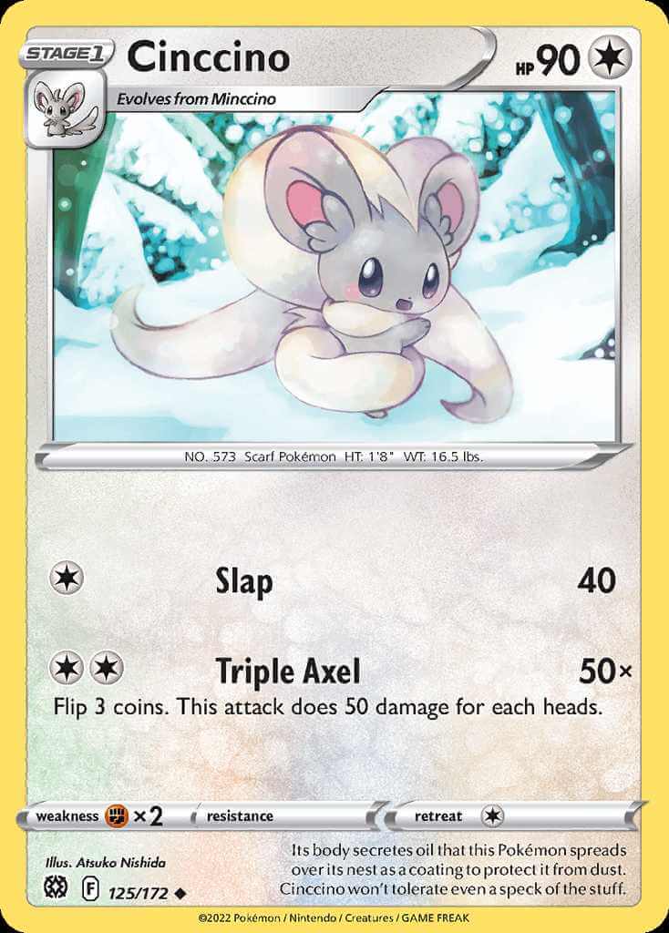125/172 REVERSE HOLO Cinccino - Brilliant Stars