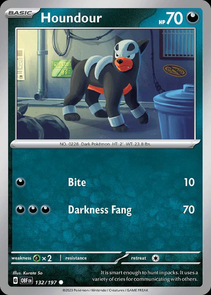 132/197 Houndour - Obsidian Flames