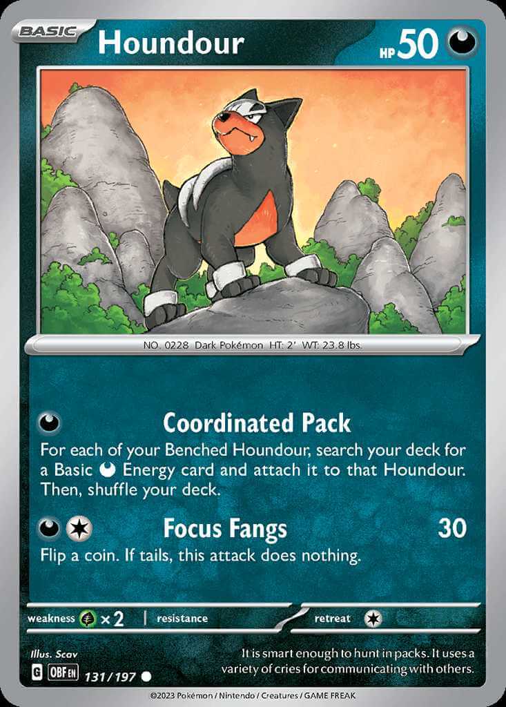 131/197 REVERSE HOLO Houndour - Obsidian Flames